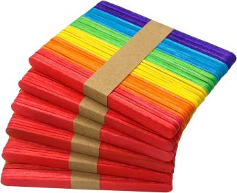 240 Pcs Colored Popsicle Sticks for Crafts, 4.5 Inch Wooden Ice Cream Sticks, Rainbow Colors, Great for DIY Creative Designs and Children Educati