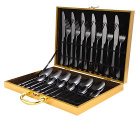 High-end tableware 24 piece set (Option: Black)