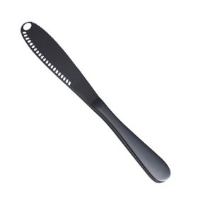 1pc; Stainless Steel Butter Knife; Cheese Cheese Knife; Butter Knife; Bread Jam Knife; For Baking Cream (Color: black)