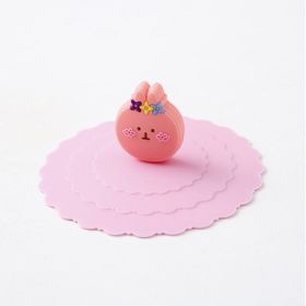 1pc Creative Silicone Cup Cover With Leak-proof And Dustproof Design; Suitable For Ceramic Tea Cup And Water Cup; Sealed Bowl Lid For Multi-purpo (Color: Pink + Pink Rabbit)