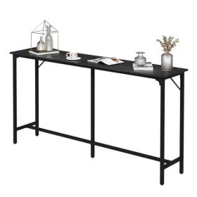 71-Inch Bar Table (Black) - 209 lbs Capacity Pub Height Table with Durable MDF Top & Metal Frame, Ideal for Kitchen/Bar Counte (Option: defaulttitle)
